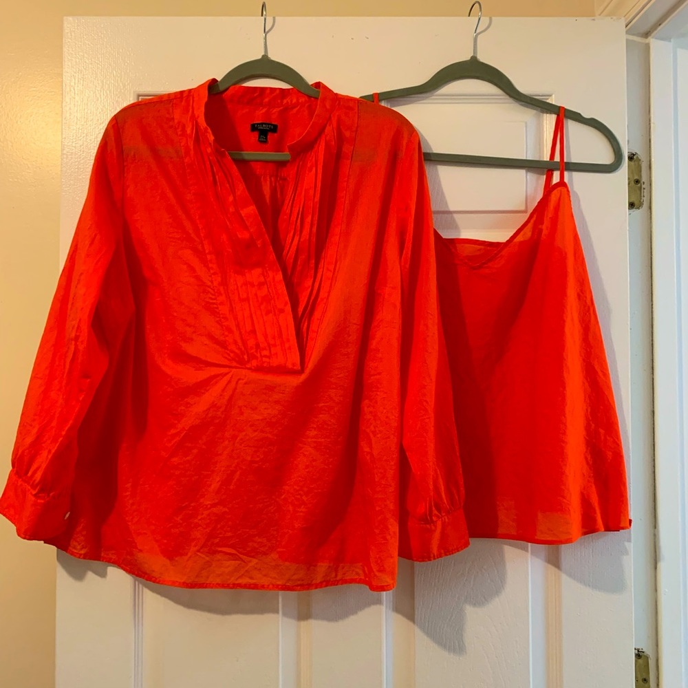 Talbots Gauzy blouse, w/matching camisole petite